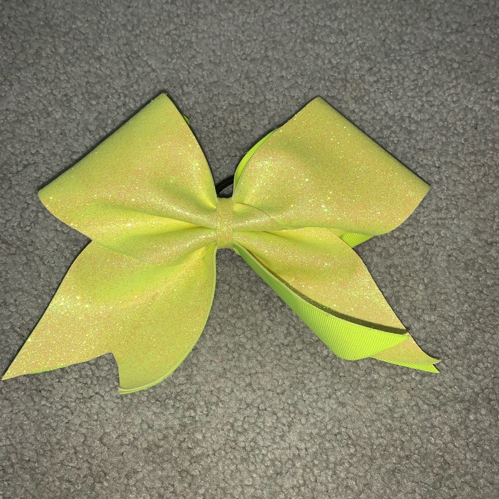 Neon Yellow Sparkle Bow